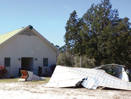 High winds cause damage