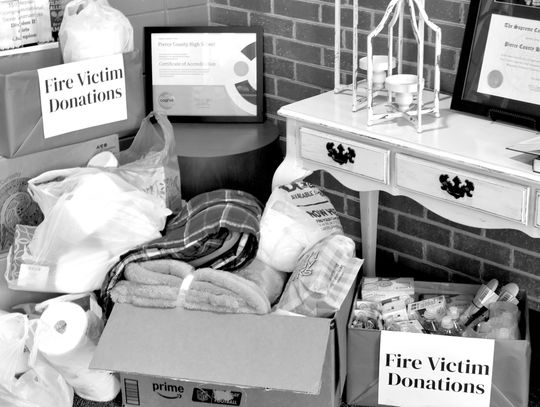 PCHS staff collect donations for fire victims