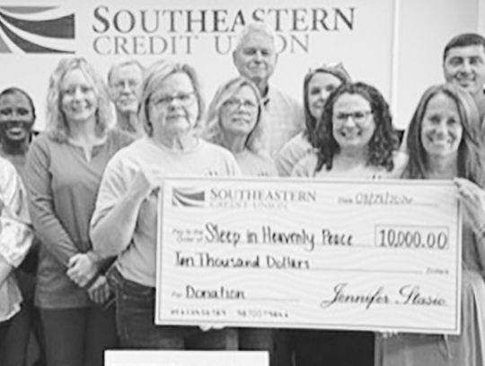 Southeastern Credit Union donates $10,000 to Sleep in Heavenly Peace