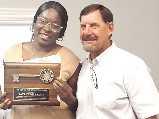 Williams, Lady Herons, Herons presented Keys to the City