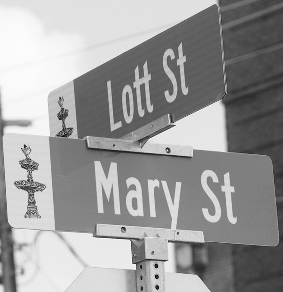 Downtown street signs undergoing change-out Downtown street signs undergoing change-out