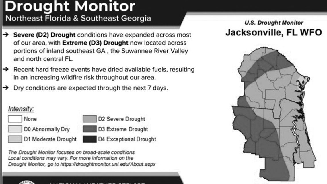Extreme drought in parts of Ware, Pierce Extreme drought in parts of Ware, Pierce