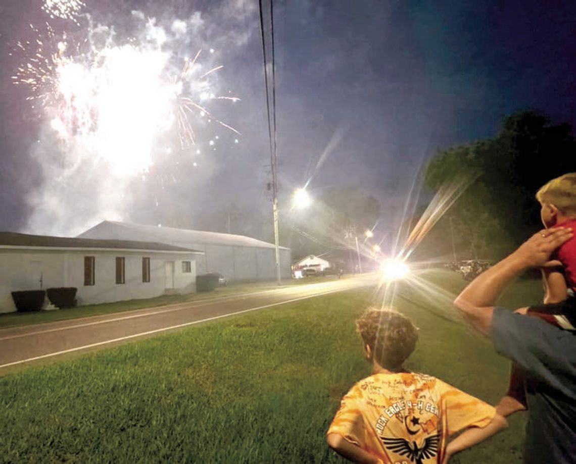 Fireworks light up the sky