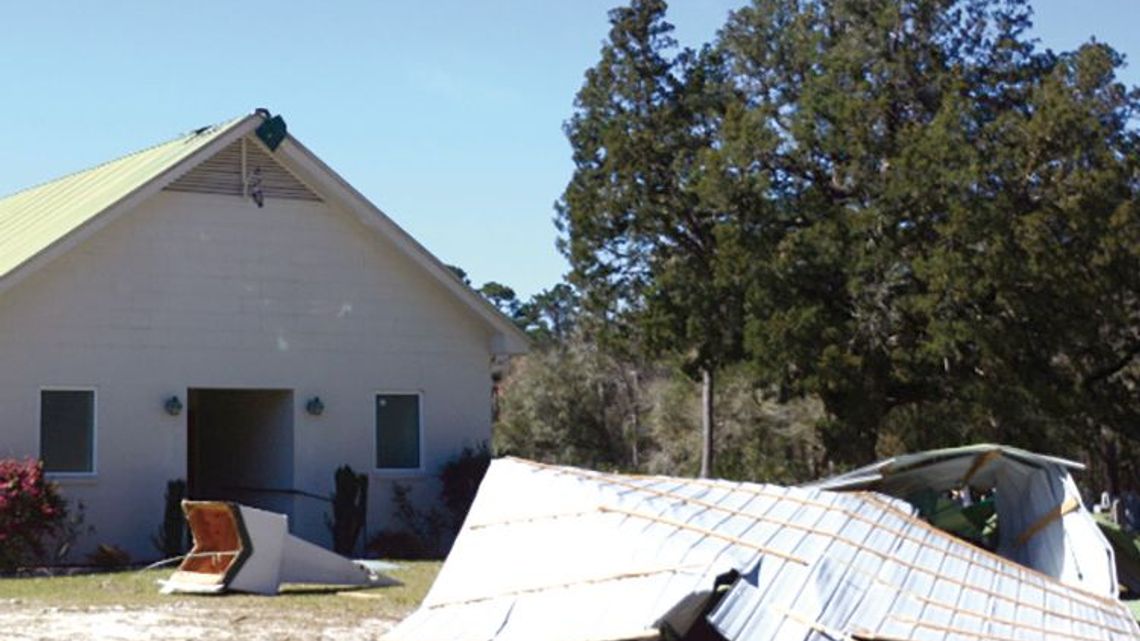 High winds cause damage