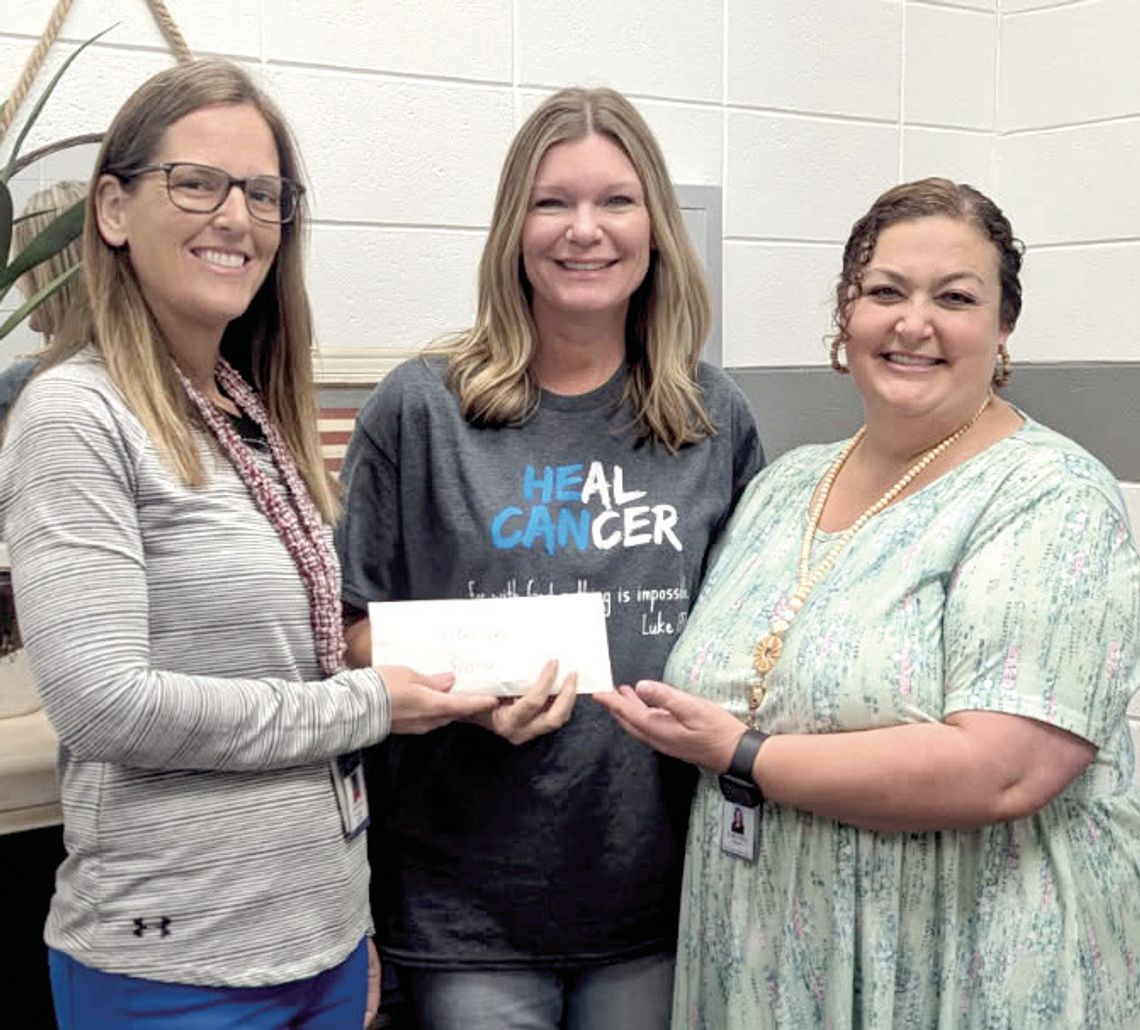 Offerman ladies donate to cancer unit