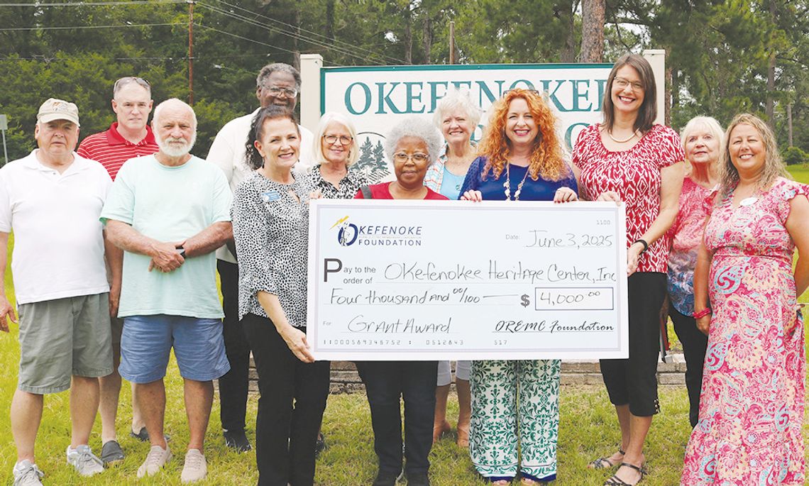 OREMC gives Okefenokee Heritage Center $4,000 grant OREMC gives Okefenokee Heritage Center $4,000 grant