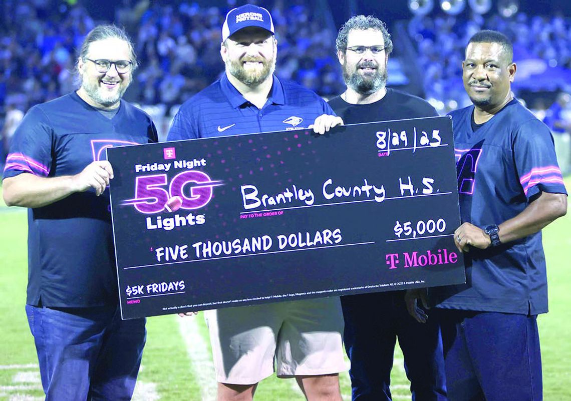 T-Mobile presents BCHS with Friday Night 5G Lights award