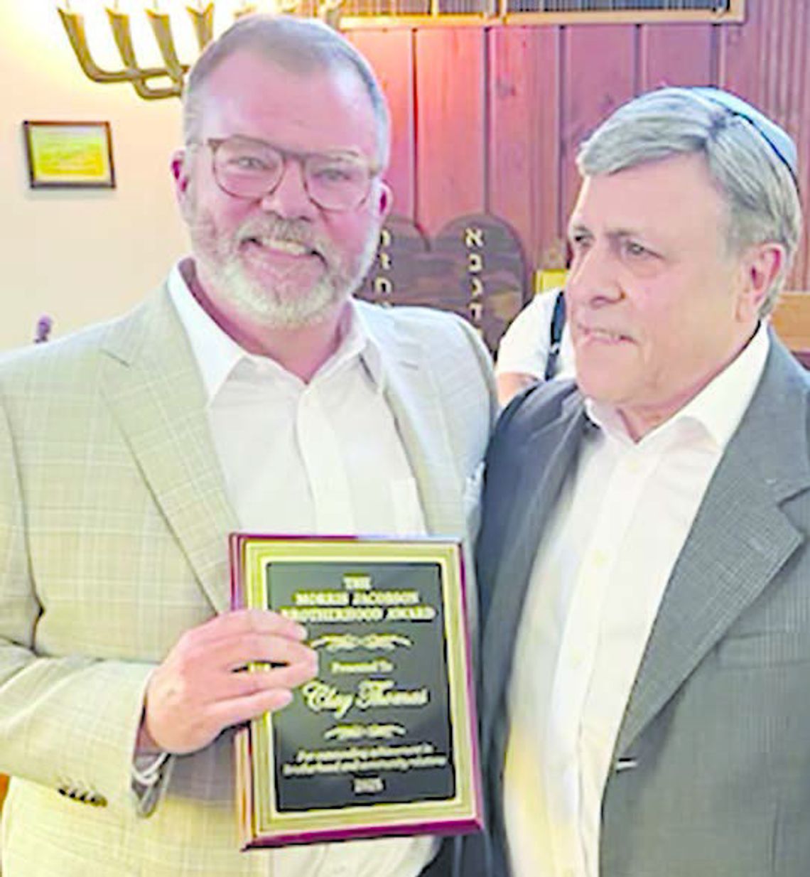 Thomas presented with ‘Morris Jacobson Award’