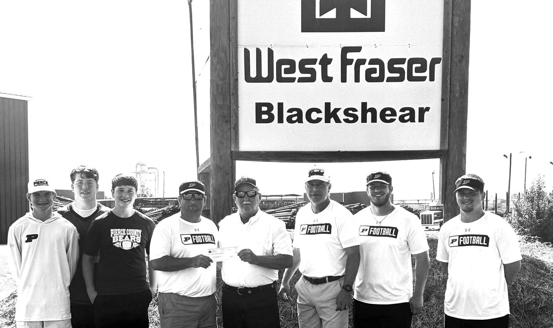 West Frasier makes donation to PCMS football