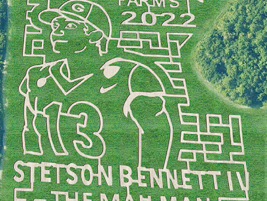 <p>University of Georgia Bulldog Quarterback will be featured in the Poppell Farms maze this year.</p>