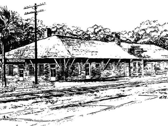 <p>Artist rendering of the historic Blackshear Train Depot.</p>