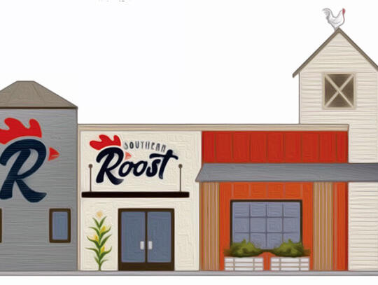 An artist’s rendering shows what the new restaurant will look like.