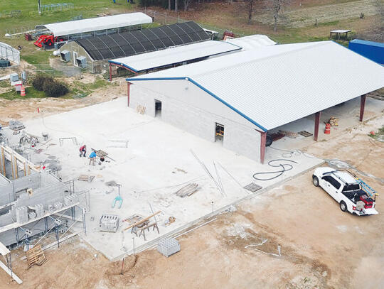 Construction on the new ag arena at the high school is well underway.