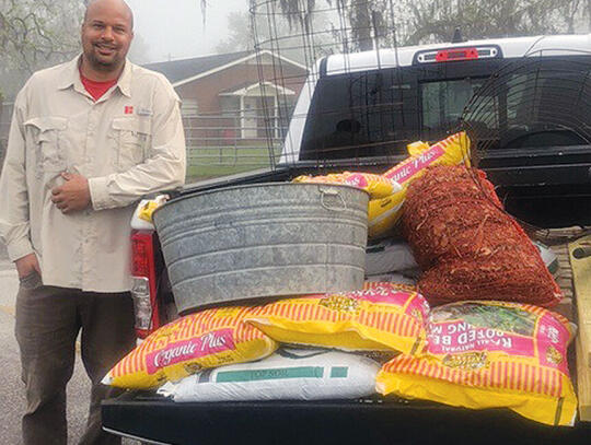 Emanuel Williams of Baxley sponsored the raised garden with supplies and tools.