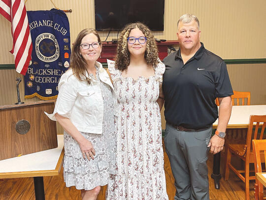 Pictured above are, left to right, teacher of the month Kelly Justice, student of the month Cianna Kicklighter, and Clay Kicklighter.