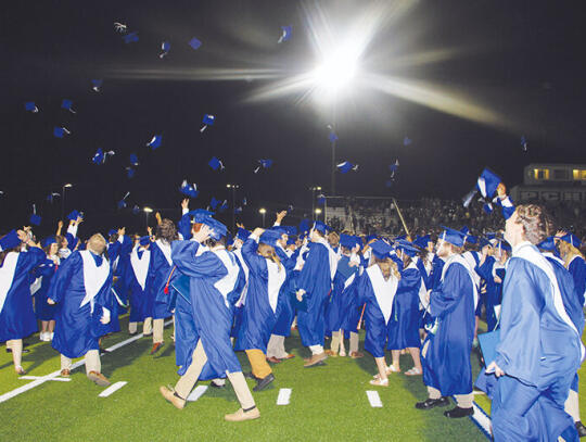 Following the ceremony the Class of 2023 tossed their hats in celebration.