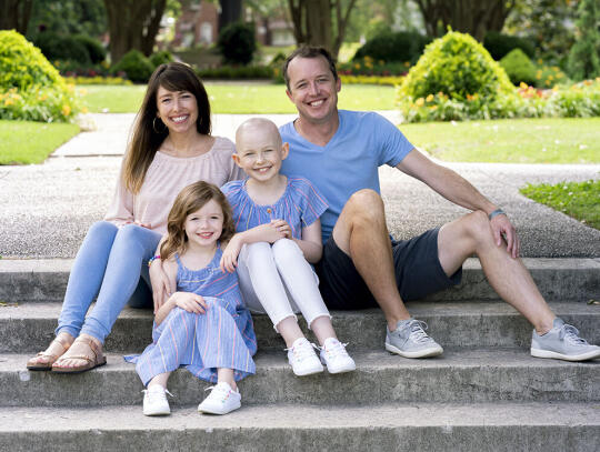 Marlee and Ross Bedford with their daughters Alary and Amris at the St. Jude campus.