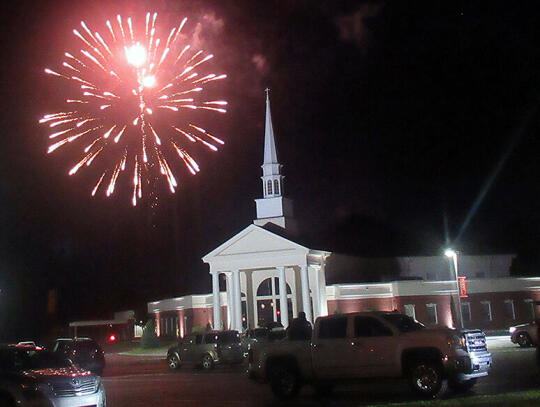 Emmanuel Baptist Church will host a fireworks display Sunday, July 2, in honor of Independence Day.