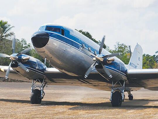 The converted DC-3 twin engine plane that will carry Pastor Accilien home to the central plateau of Haiti.