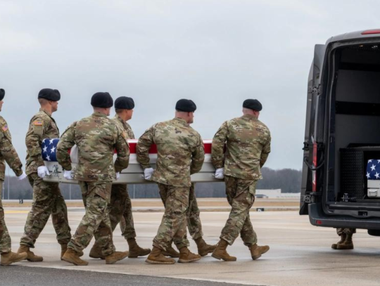 Sgt. Kennedy Ladon Sanders of Waycross, Ga is brought home in a Dignified Transfer of Remains ceremony.